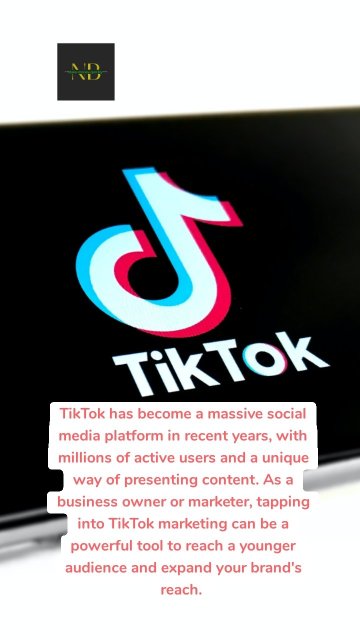 TikTok has become a massive social media platform in recent years, with millions of active users and a unique way of presenting content. As a business owner or marketer, tapping into TikTok marketing can be a powerful tool to reach a younger audience and expand your brand's reach.